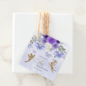 Étiquettes Cadeau Papillons Purple Gold Fairy Premier anniversaire (En situation)