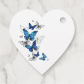 Étiquettes Cadeau Papillons volants bleus Morpho (Dos)