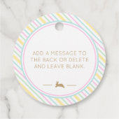 Étiquettes Cadeau Pâques Bunny Pastel Stripe (Dos)