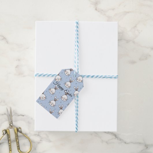 Étiquettes-cadeau Pâques Joyeuses Parfaites, Lapin Bébé (Avec de laficelle)