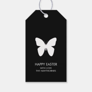 Étiquettes-cadeau Pâques Noir & Blanc