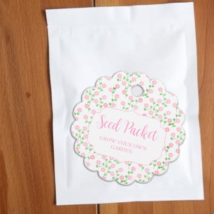 Étiquettes Cadeau Paquet de graines florales roses Love Is In Bloom
