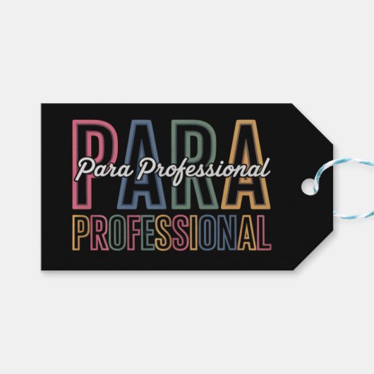 Étiquettes-cadeau Para Paraprofessionnel Paraéducateur Premier jour (Devant (Horizontal))