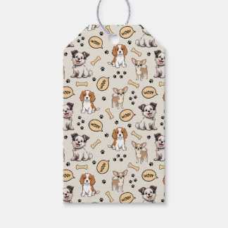Étiquettes-cadeau Parade de chiots joueurs