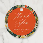 Étiquettes Cadeau Paradis Orange Tropical Merci (Dos)