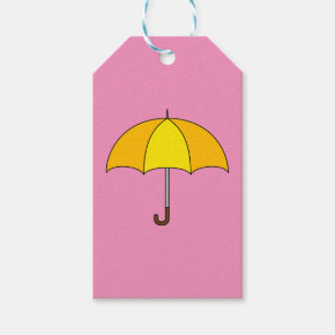 Étiquettes-cadeau Parapluie Jaune