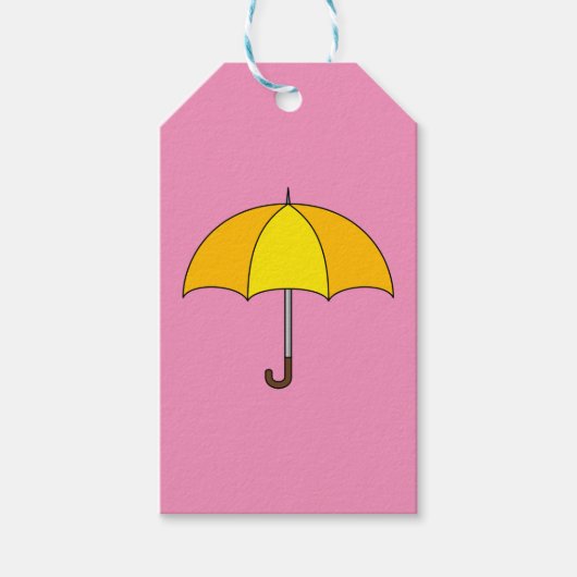 Étiquettes-cadeau Parapluie jaune (Devant)