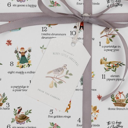 Étiquettes-cadeau Parbande | 12 Jour de Noël