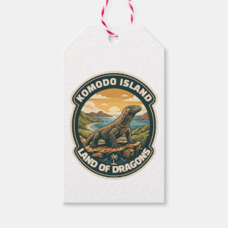 Étiquettes-cadeau Parc national vintage de l'île de Komodo Indonésie