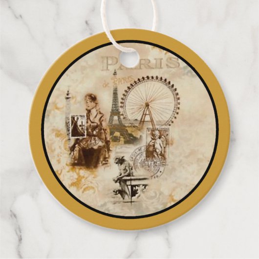 Étiquettes Cadeau Paris à Brun (Devant)