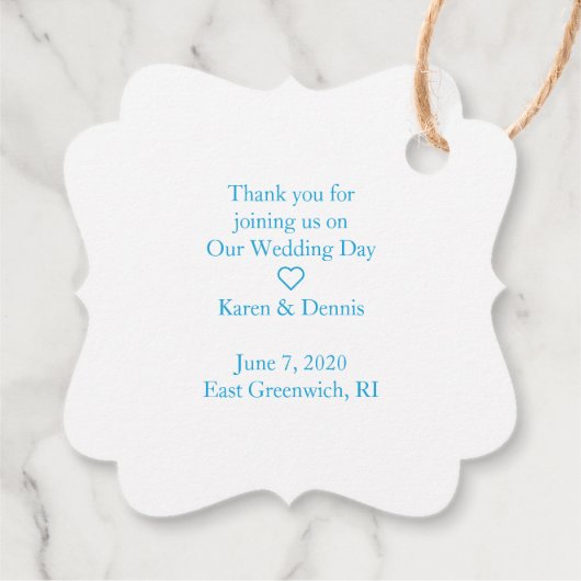 Étiquettes Cadeau Parisian-inspired in Blue with à Romantic Wreath (Dos)