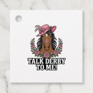 Étiquettes Cadeau Parle Derby à Moi Vintage Cheval Rose Derby Design