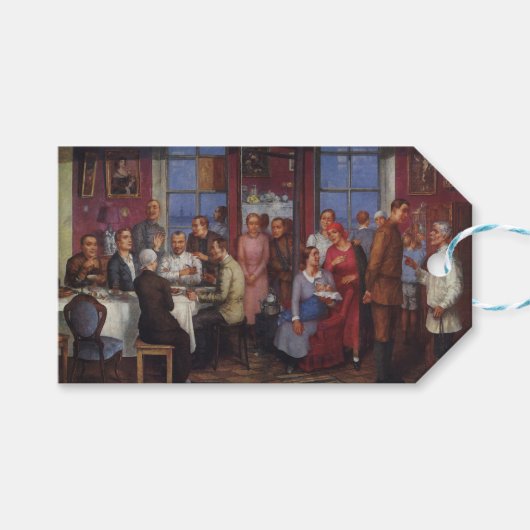 Étiquettes-cadeau Parti du réchauffement du foyer (Devant (Horizontal))