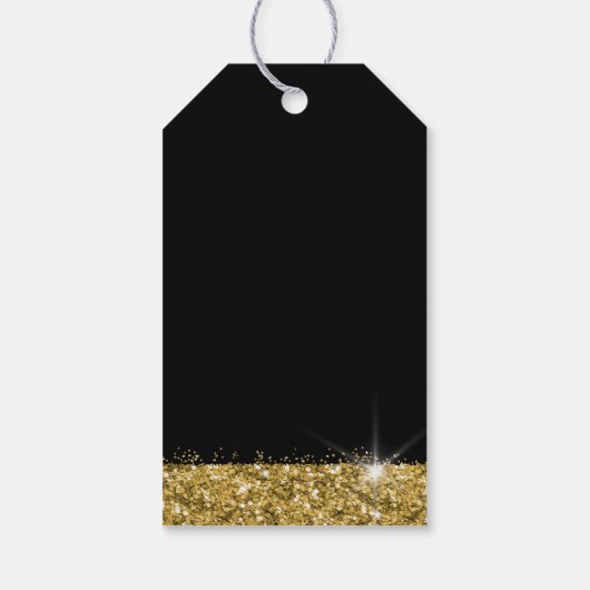 Étiquettes-cadeau Parti Merci Gold et Black Glam Favoriser (Dos)