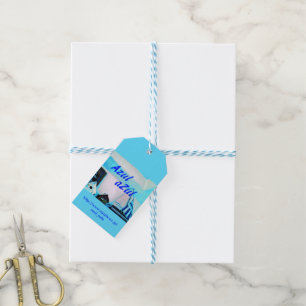 Étiquettes-cadeau Partie bleue d'étiquette de cadeau d'image