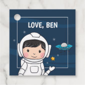 Étiquettes Cadeau Partie d'anniversaire de l'astronaute spatiale (Devant)
