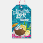 Étiquettes-cadeau Partie du pool | Fête d'anniversaire tropicale (Dos)