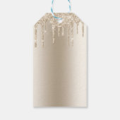 Étiquettes-cadeau Parties scintillant à goutte de champagne Quincean (Dos)