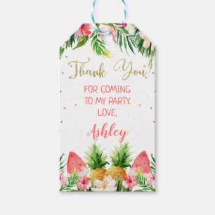 Étiquettes-cadeau Parties scintillant Aloha Tropical Floral Et Fruit