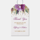Étiquettes-cadeau Parties scintillant Amethyst Floral Favoriser Merc (Devant)