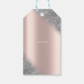 Étiquettes-cadeau Parties scintillant Argent Ombre Rose Mariage Or (Dos)