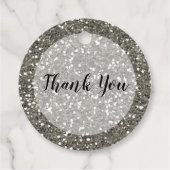 Étiquettes Cadeau Parties scintillant Argent Sparkly Laisser L'Amour (Dos)