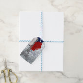 Étiquettes-cadeau Parties scintillant Argent Tour Eiffel Rouge Blanc (Avec de laficelle)