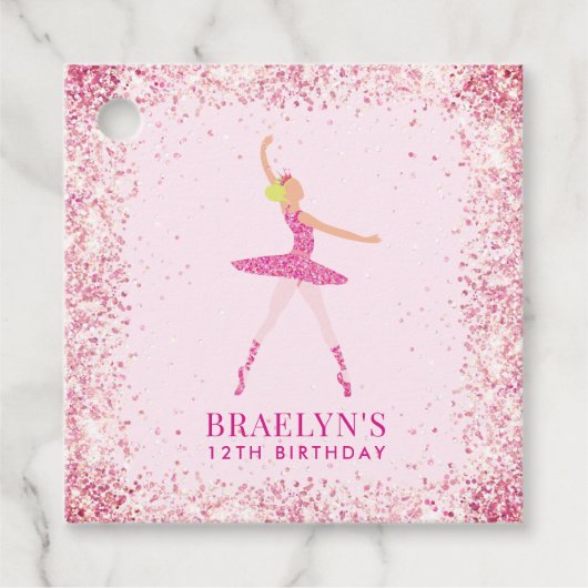 Étiquettes Cadeau Parties scintillant Ballerina Confetti Conception  (Devant)