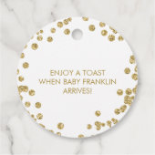 Étiquettes Cadeau Parties scintillant blanche et or Pop it quand ell (Dos)