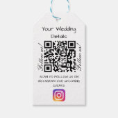Étiquettes-cadeau Parties scintillant cardiaque rose mariage qr code (Devant)