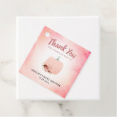 Étiquettes Cadeau Parties scintillant citrouille Baby shower Merci (En situation)