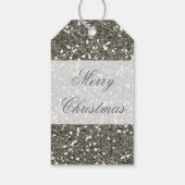Étiquettes-cadeau Parties scintillant d'argent Joyeux Noël (Dos)