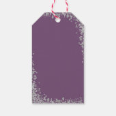 Étiquettes-cadeau Parties scintillant d'argent Plum violet première (Dos)