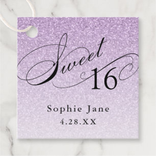 Étiquettes Cadeau Parties scintillant de glam violet clair sucré 16 