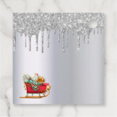 Étiquettes Cadeau Parties scintillant de Noël argent goutte à goutte (Dos)