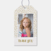 Étiquettes-cadeau Parties scintillant d'or Anniversaire fille 2 Merc (Devant)