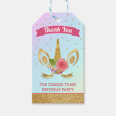 Étiquettes-cadeau Parties scintillant d'or magique Unicorn Visage An (Devant)