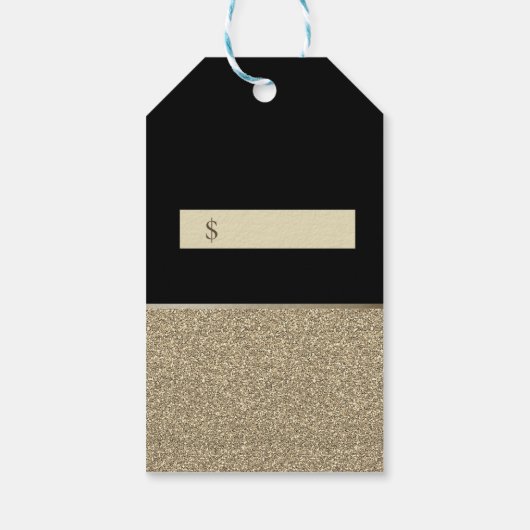 Étiquettes-cadeau Parties scintillant d'or moderne draps Prix (Dos)