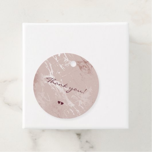 Étiquettes Cadeau parties scintillant d'or rose mariage élégant merc (En situation)