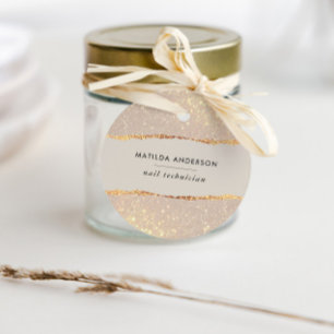 Étiquettes Cadeau parties scintillant d'or rose naturel moderne élég