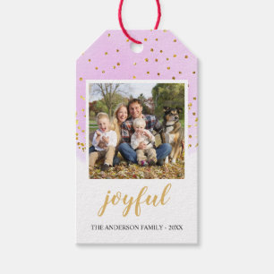 Étiquettes-cadeau Parties scintillant d'or rose Pastel Noël