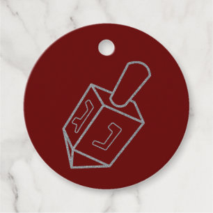 Étiquettes Cadeau Parties scintillant Dreidel Hanoukka