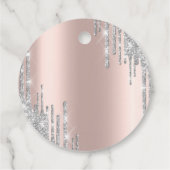 Étiquettes Cadeau Parties scintillant en argent Rose Gold 80e (Dos)
