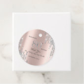 Étiquettes Cadeau Parties scintillant en argent Rose Gold 80e (En situation)