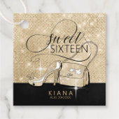 Étiquettes Cadeau Parties scintillant et brillant doux 16 V2 Noir/Or (Devant)