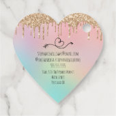 Étiquettes Cadeau Parties scintillant faite avec amour |Merci pour v (Dos)