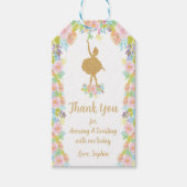 Étiquettes-cadeau Parties scintillant florale Ballerina Anniversaire (Devant)