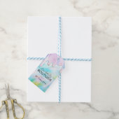Étiquettes-cadeau Parties scintillant Holographique Vert mer Étiquet (Avec de laficelle)