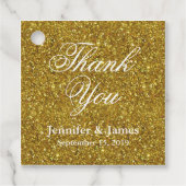 Étiquettes Cadeau Parties scintillant mariage Merci (Devant)