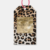 Étiquettes-cadeau Parties scintillant or Leopard à crème blanche chi (Devant)